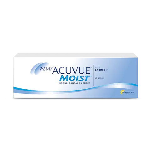 Контактные линзы 1-DAY ACUVUE® MOIST with LACREON®: вид прямо