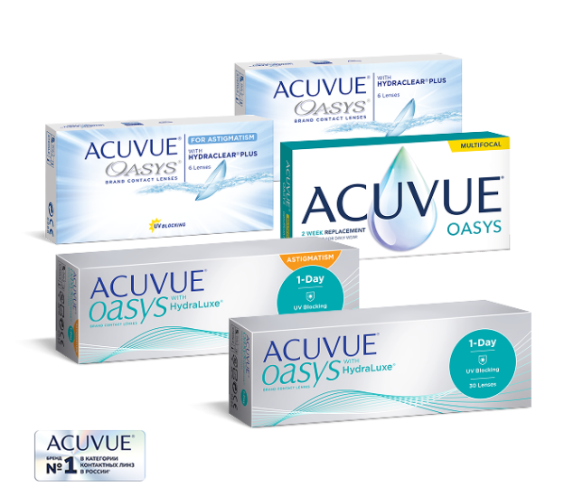 Полный ассортимент контактных линз ACUVUE® OASYS