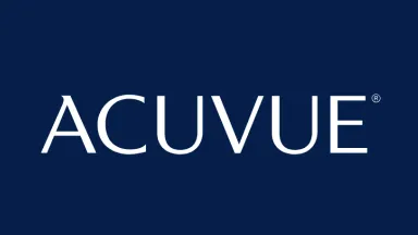 Логотип ACUVUE на темно-синем фоне
